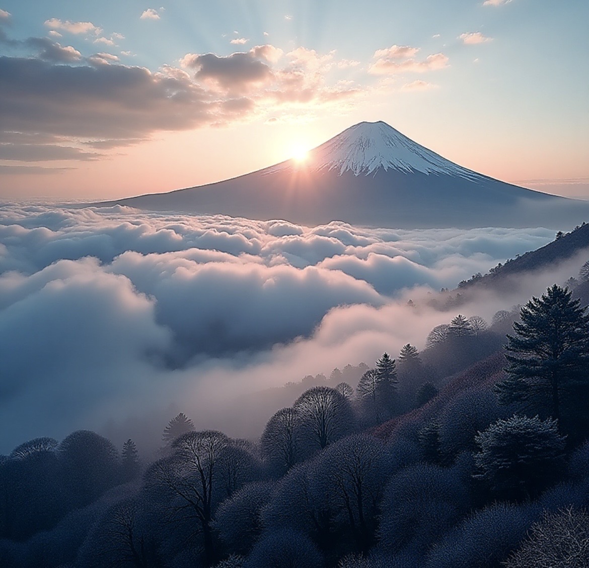 Sunrise seen from the summit of Mount Fuji